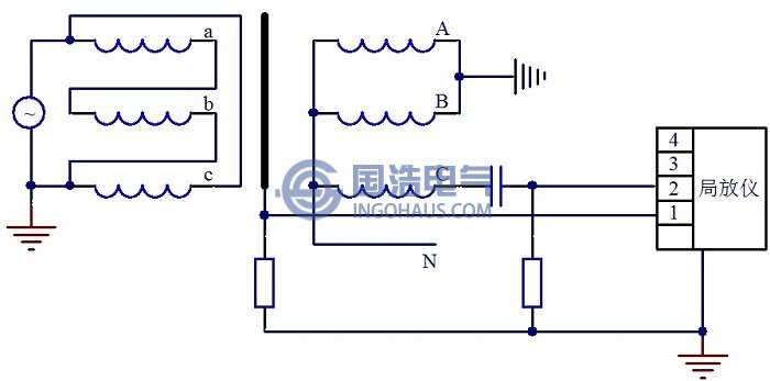 中性點支撐感應加壓測量起始放電電壓接線圖